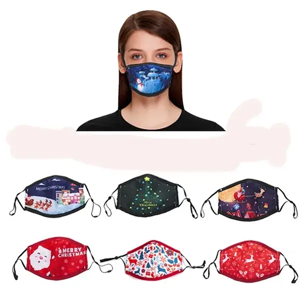Adjustable Child Christmas Cotton Mask