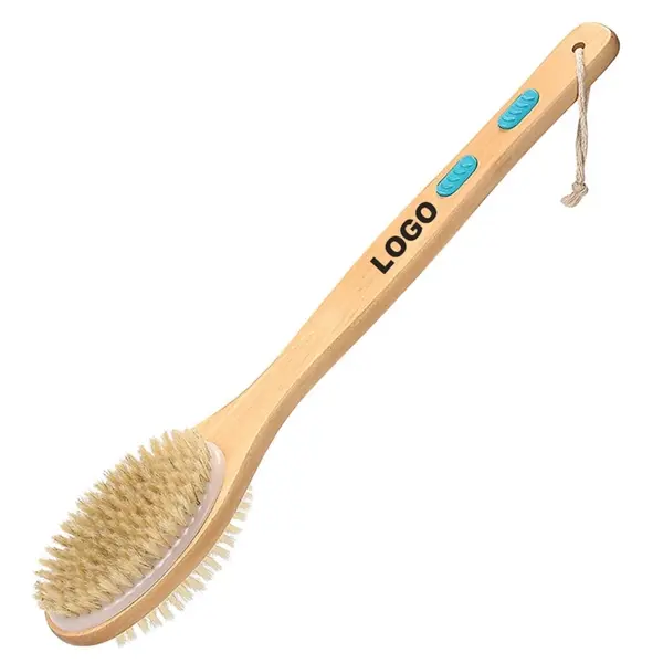 Natural Bristle Double-sided Massage Wooden Shower