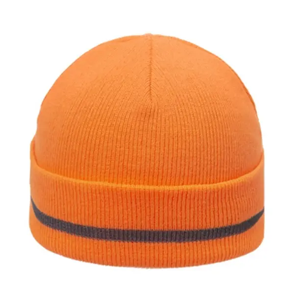 Knit Beanie with Reflective Stripes