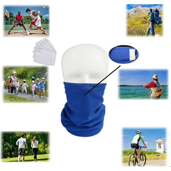 Neck Gaiter Face Mask w/ PM2.5 Filter Pocket