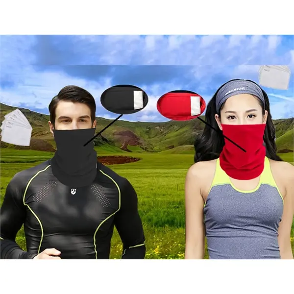 Neck Gaiter Face Mask w/ PM2.5 Filter Pocket