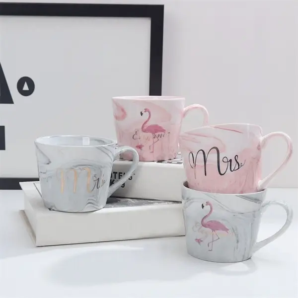 13 oz Marbling Mug with Handle ceramic cup