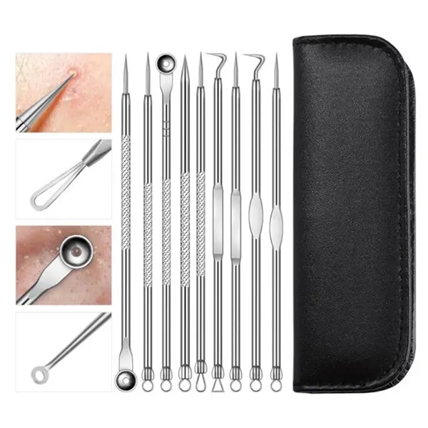 9pcs Blackhead Remover Pimple Popper Tool Kit