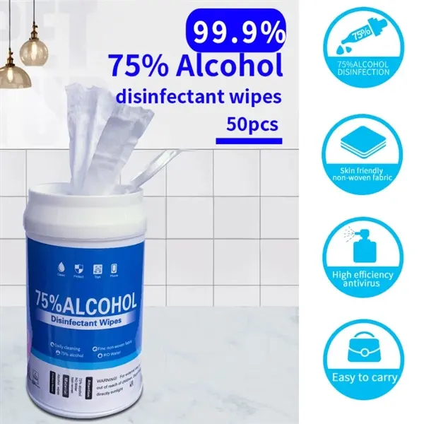 50pcs Alcohol Wipes in Canister