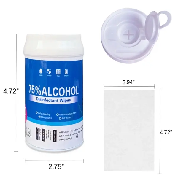 50pcs Alcohol Wipes in Canister