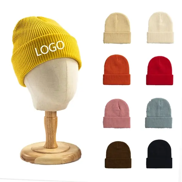 Knit Beanie Soft Warm Unisex Cuffed Hat