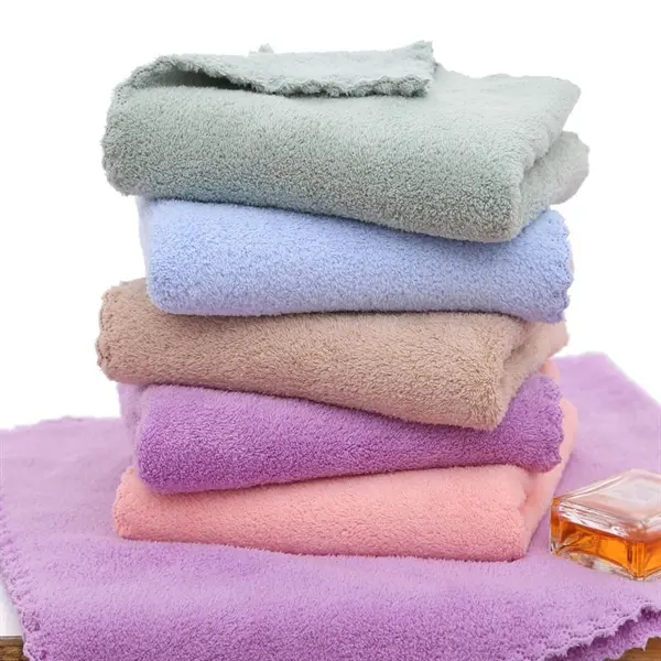 29'' Coral velvet bath towels washcloth