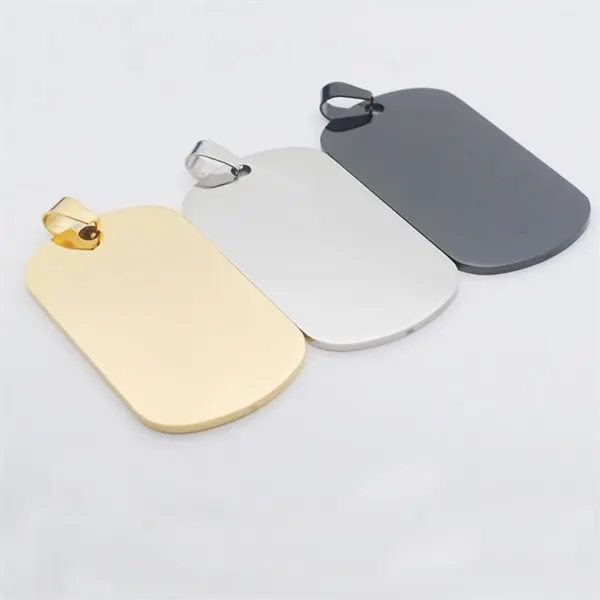 Stainless steel shiny polished military dog tags