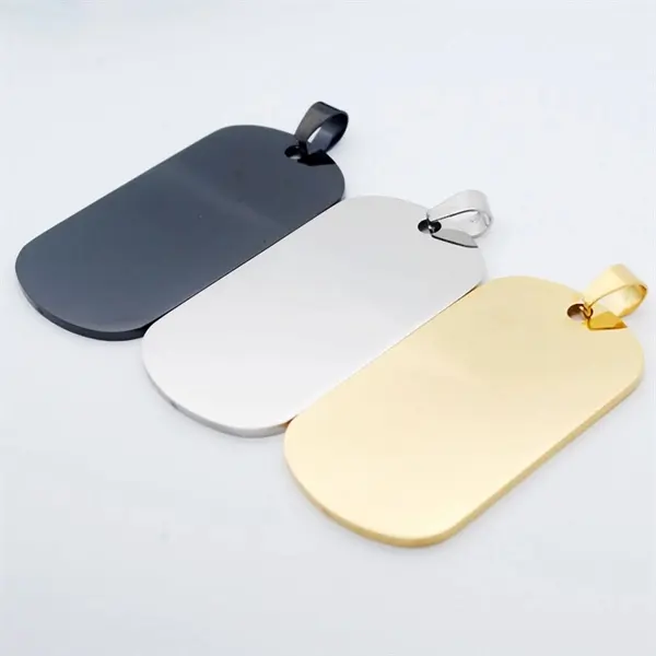 Stainless steel shiny polished military dog tags