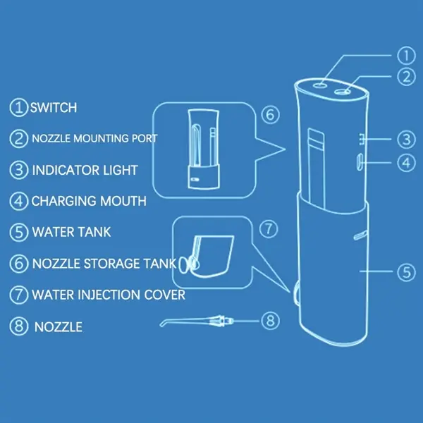 Water Flosser Cordless Teeth Cleaner
