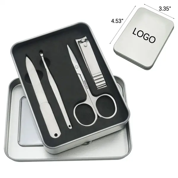 4 PCS Manicure Set with Iron Box