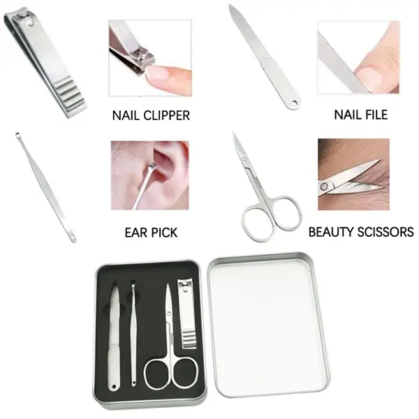 4 PCS Manicure Set with Iron Box