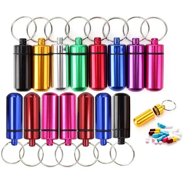 Aluminum Pill Case Keychain