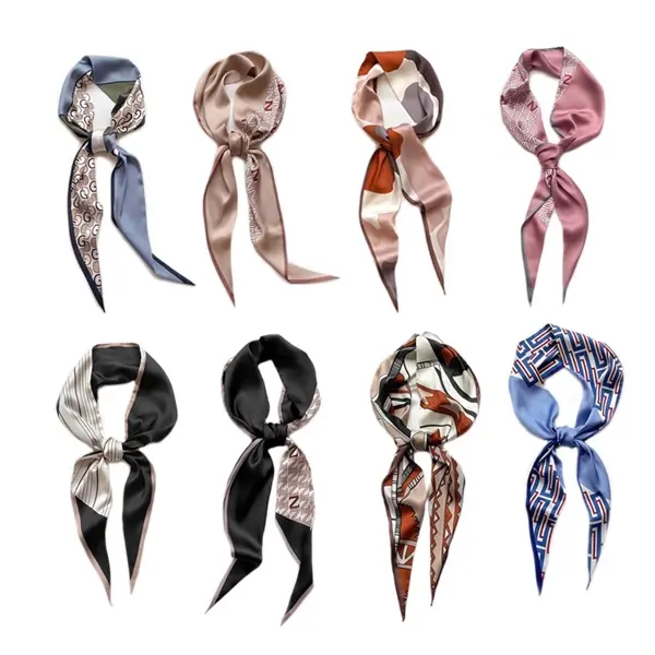 Custom Women Satin Scarves Polyester Neckerchief
