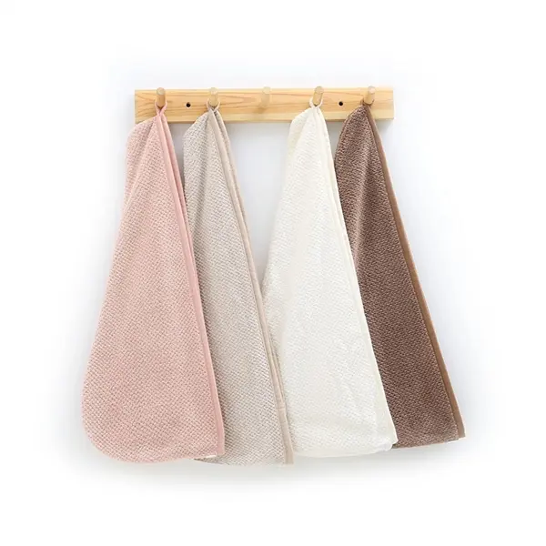Coral velvet towel wrap drying hair cap hat
