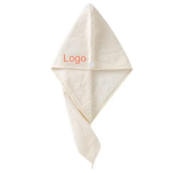 Coral velvet towel wrap drying hair cap hat