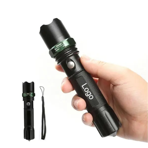 Portable torch adjustable aluminum flashlight