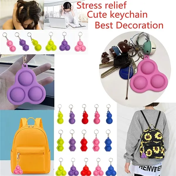 Triangular Fidget simple dimple toy stress reliever Key chai