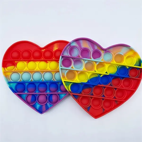 Heart Shape Silicone Push Pop Bubble Toy