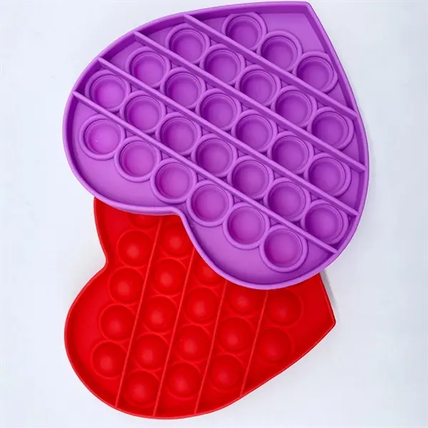 Heart Shape Silicone Push Pop Bubble Toy