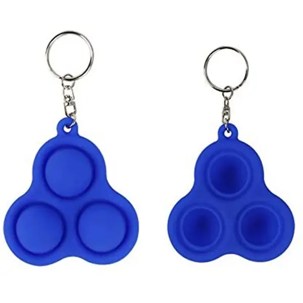 Triangular Silicone Push Pop Bubble Toy Key Chain
