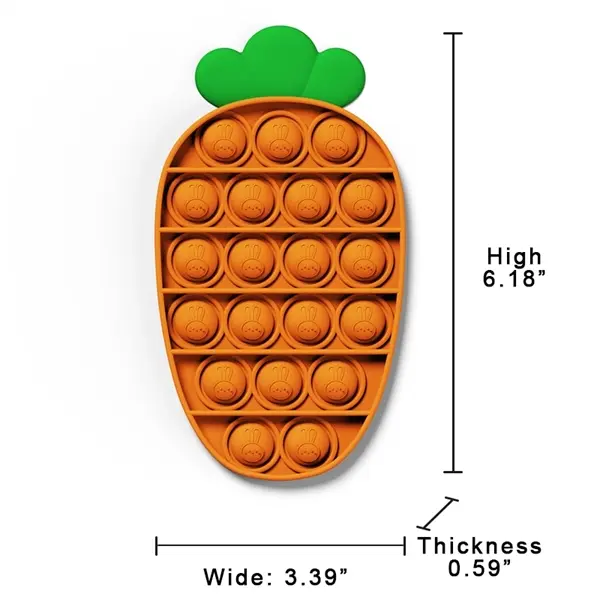 Carrot Shape Push Pop Buddle Fidget Toy