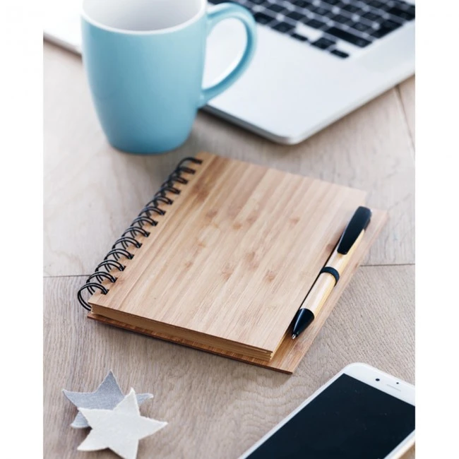 Bamboo Notebook With Pen Lined