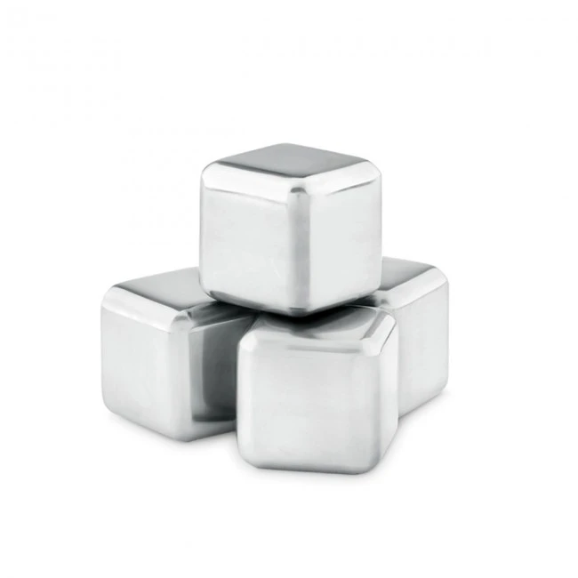 Set Of 4 SS Ice Cubes In Pouch