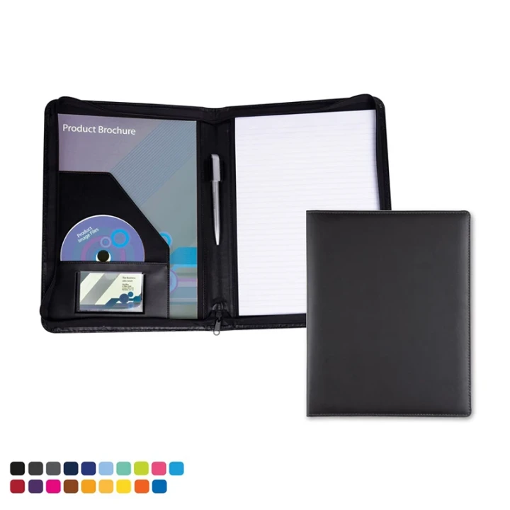 A4 Zipped Conference Folder in Soft Touch Vegan Torino PU