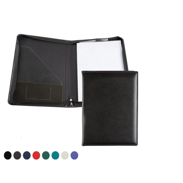 Zipped Conference Folder with co ordinating Leather Interior Pockets 