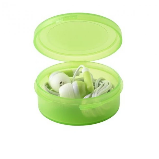 Earphones in Round Case