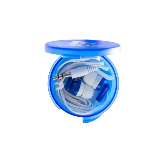 Earphones in Round Case