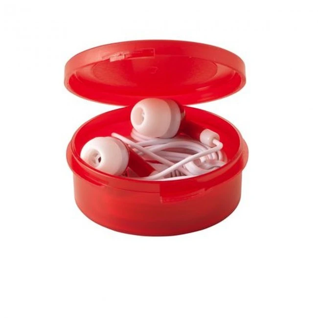 Earphones in Round Case