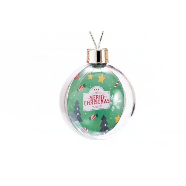 Round bauble with solid colour back