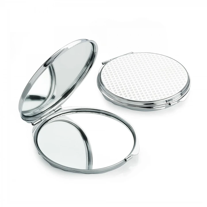 Silver Coloured Double Compact Mirror