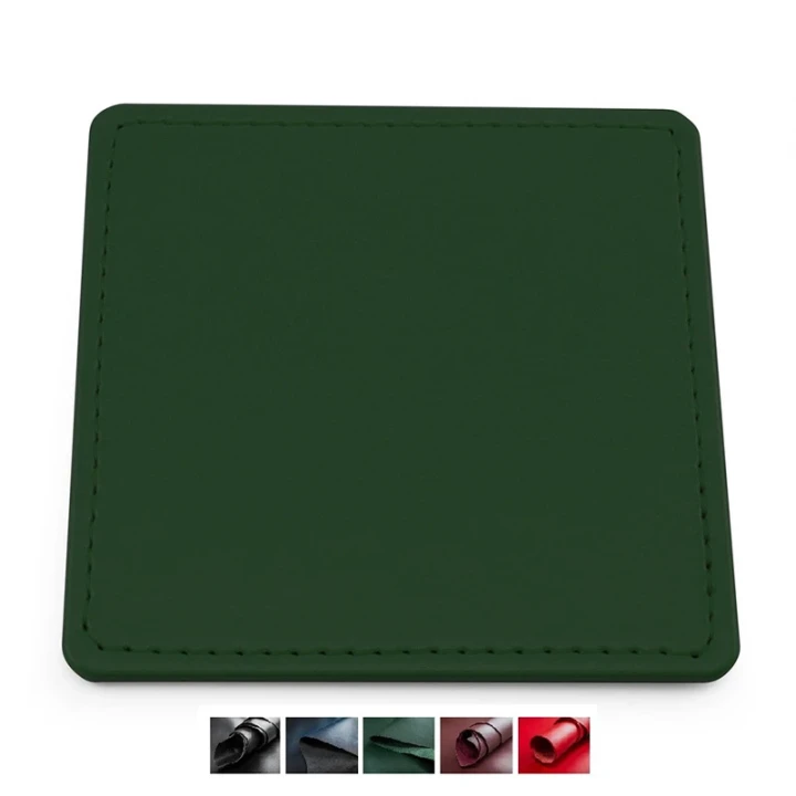 Universal Leather Square Stitched Coaster, made in the UK