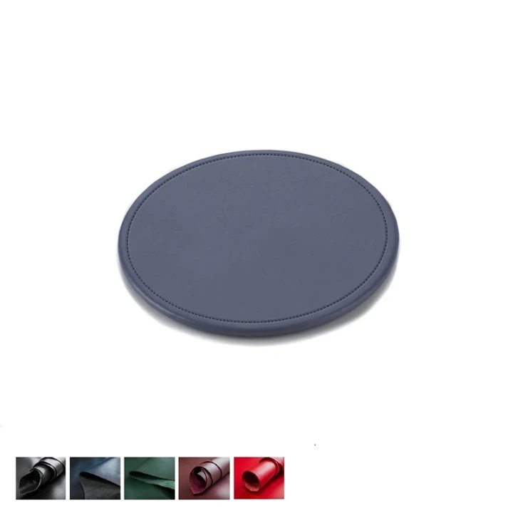 Universal Leather Round Stitched Coaster, made in the UK 
