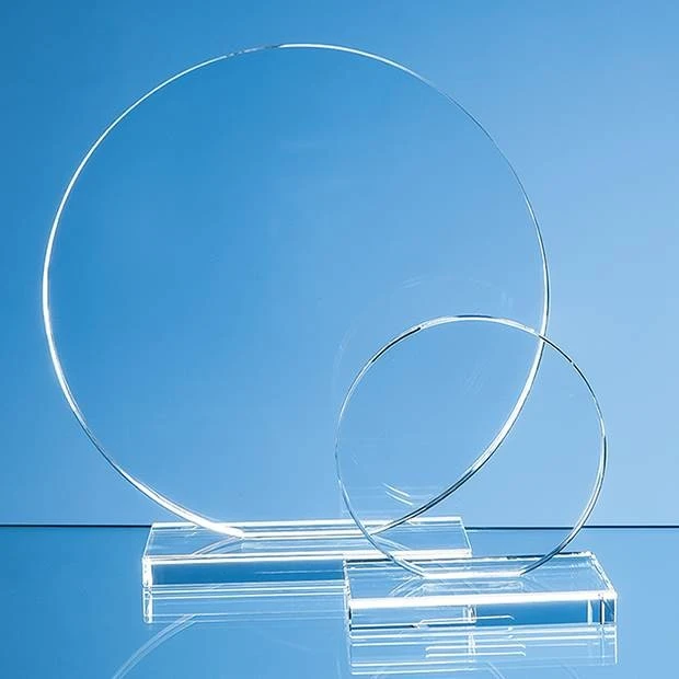 20cm x 12mm Clear Glass Circle Award