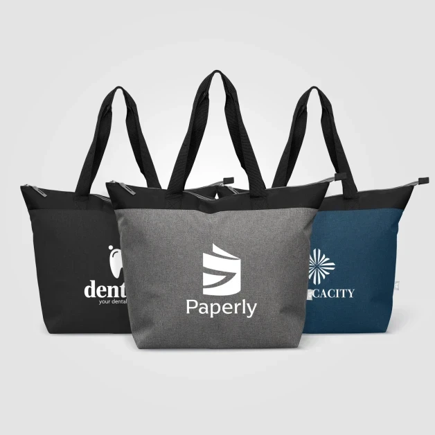 Metropolis 600D Recycled Polyester Zippered 44-can Cooler Tote Bag - 20L