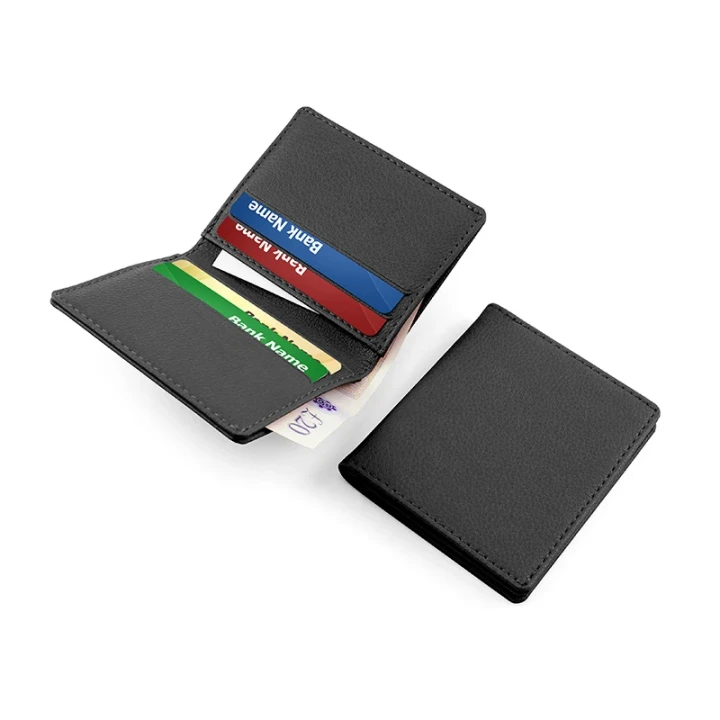 Black Slim Wallet in recycled Como