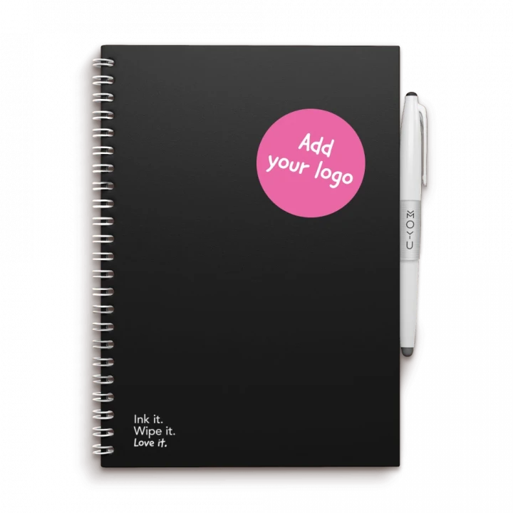 MOYU Erasable Stone Paper Notebook A5 Hardcover Pitch Black - 20 Pages