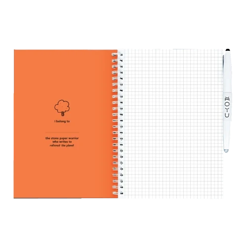 MOYU Erasable Stone Paper Notebook A5 Hardcover Sunset Orange - 40 Pages