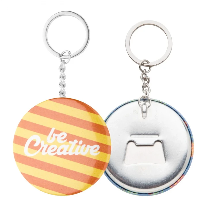 KeyBadge Bottle Pin Button Keyring