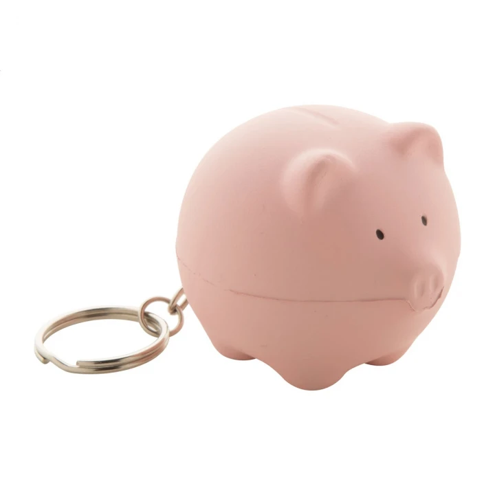 Pig Shaped Stress Ball Keyring