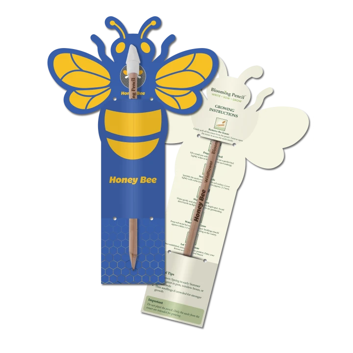 Blooming Pencil with Bee Shaped Backing Card