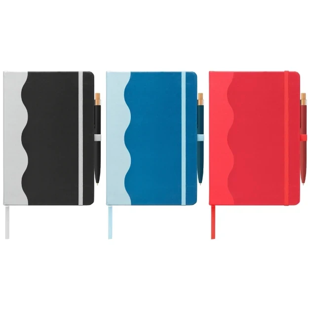 Grete Recycled Wave Pattern Journal Pen Set - A5