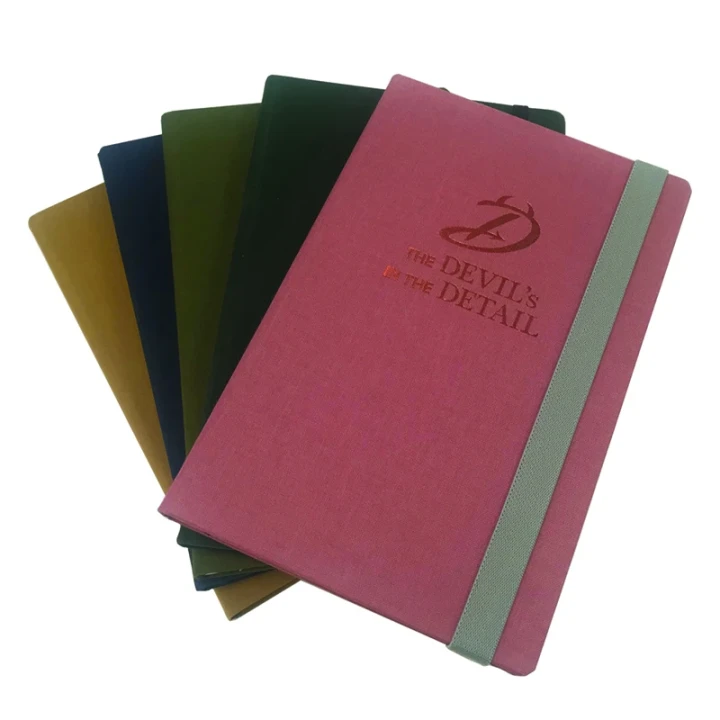 Colours Brillianta Linen A5 Casebound Notebook with Elastic Strap