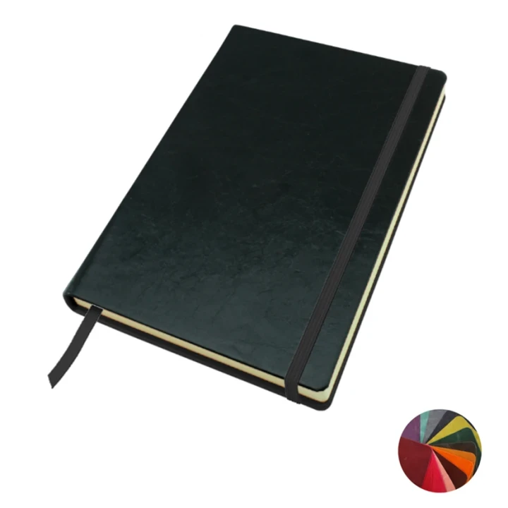 Coloured Kensington Distressed Leather A5 Casebound Notebook with Elastic Strap