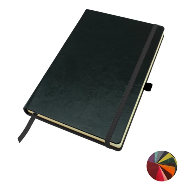 Coloured Kensington Distressed Leather A5 Casebound Notebook with Elastic Strap & Pen Loop