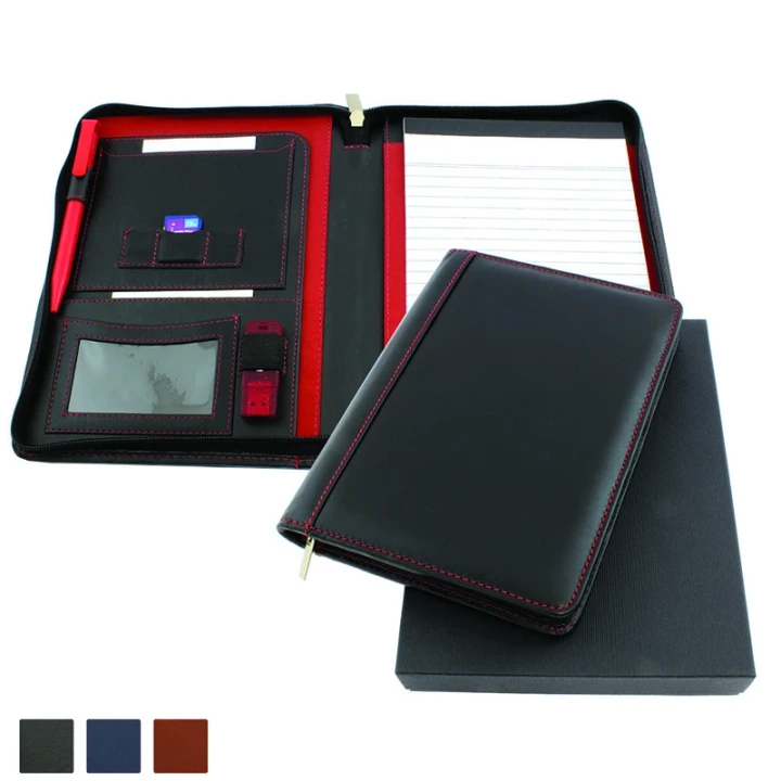 Accent Sandringham Nappa Leather Zipped A5 Conference Folder